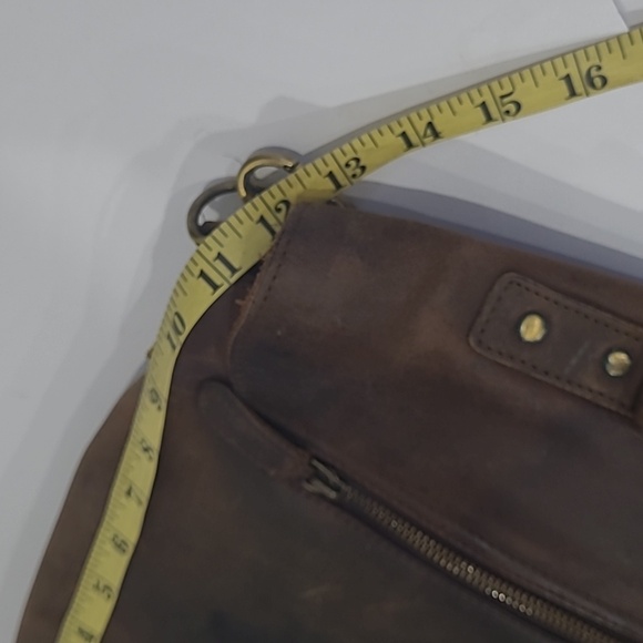 KomalC Unisex 16" Brown Genuine Leather Briefcases Laptop Messenger Bag - Picture 12 of 13